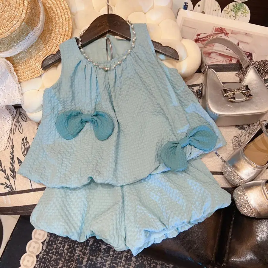 2-7Y Girls Cute Bow Two-piece Vest Baby Pants Summer Set Kids Clothes Kids Boutique Clothes
2-7Y Girls Cute Bow Two-piece Vest Baby Pants Summer Set Kids Clothes Kids Boutique Clothes