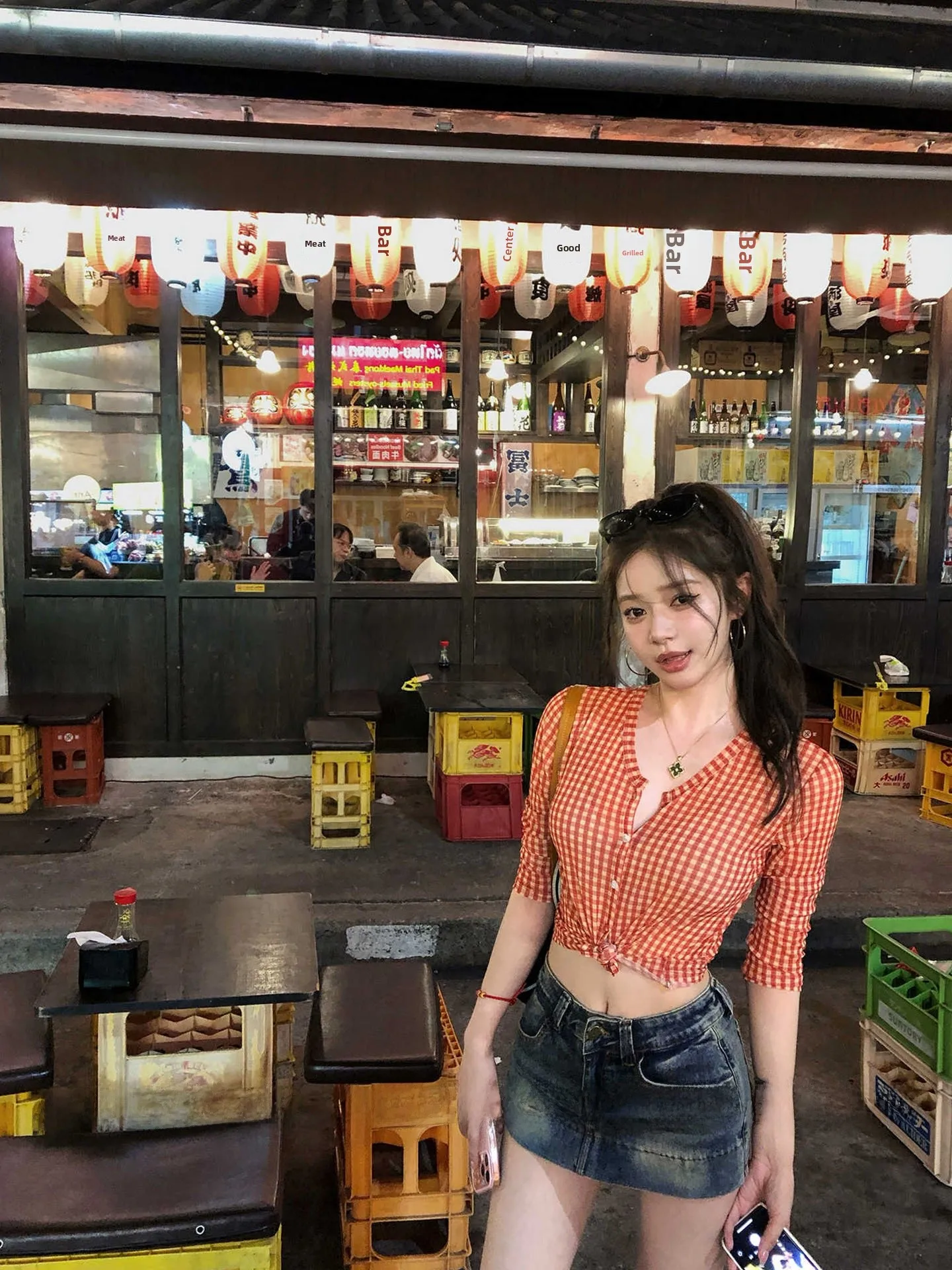 Red Plaid V-Ne Women's Summer Slim Fit Sun Protection irt ort Sle Pure Desirable Sexy Spicy Girl Waist a Thinmi...
Red Plaid V-Ne Women's Summer Slim Fit Sun Protection irt ort Sle Pure Desirable Sexy Spicy Girl Waist a Thinmi...