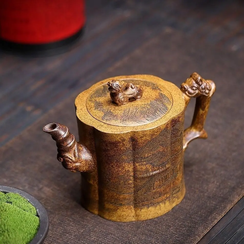 Yixing Zisha Original Mineral Dragon Bone Gold Sand Auspicious Bamboo Knot Teapot 550Ml Handmade Large Capacity Kung Fu Pot Tea
Yixing Zisha Original Mineral Dragon Bone Gold Sand Auspicious Bamboo Knot Teapot 550Ml Handmade Large Capacity Kung Fu Pot Tea