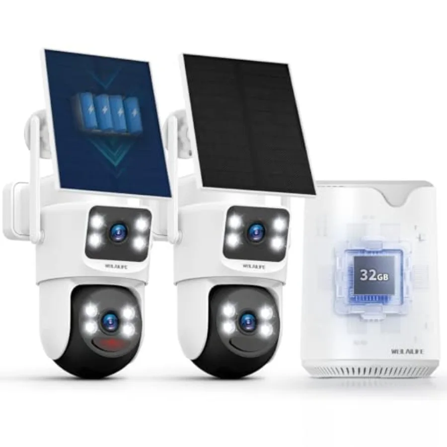 Outdoor security camera system with auto tracking and 2-way audio, solar-powered PTZ WiFi surveillance for home use, black alum
Outdoor security camera system with auto tracking and 2-way audio, solar-powered PTZ WiFi surveillance for home use, black alum