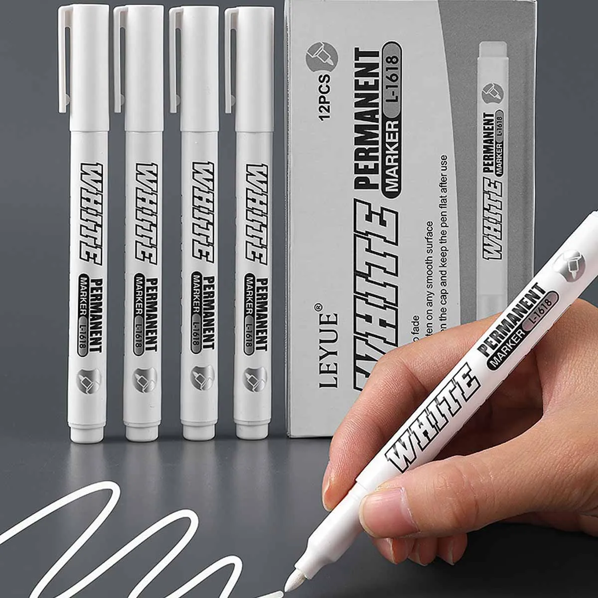 12pcs white paint waterproof marker, suitable for DIY graffiti, wood, glass, painting, leather, ledger marker
12pcs white paint waterproof marker, suitable for DIY graffiti, wood, glass, painting, leather, ledger marker