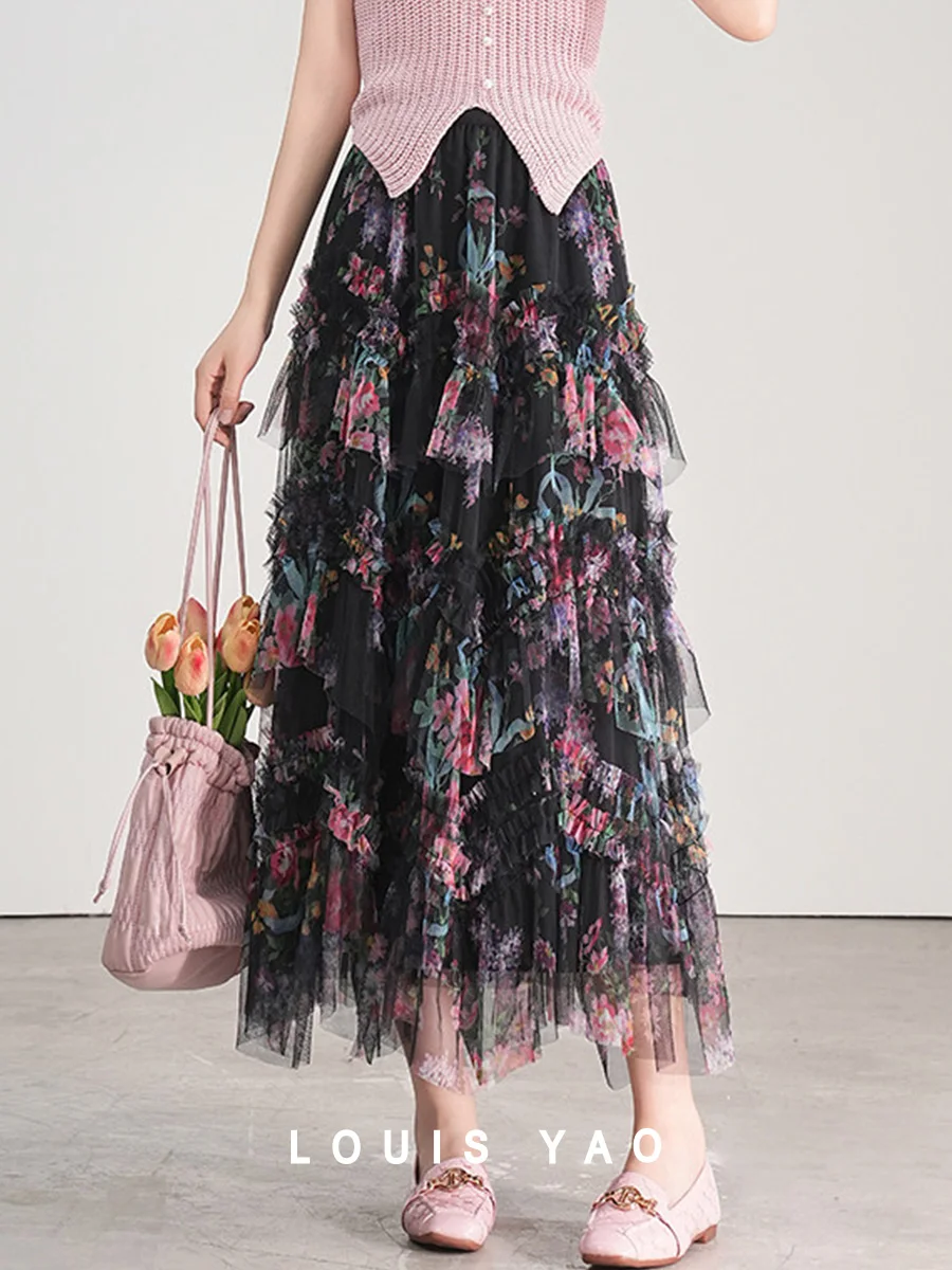 LOUIS YAO Printed Mesh Skirt 2025 Summer Fashion High Waist Lightweight Rubber Waist Design Long Women's Half length Skirt
LOUIS YAO Printed Mesh Skirt 2025 Summer Fashion High Waist Lightweight Rubber Waist Design Long Women's Half length Skirt