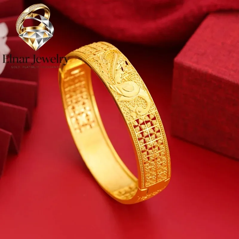 Elnar Jewelry Luxury 24K 9999 Pure Gold real gold Women's Hollow Carved Bracelet Peacock Pattern Buckle Bracelet
Elnar Jewelry Luxury 24K 9999 Pure Gold real gold Women's Hollow Carved Bracelet Peacock Pattern Buckle Bracelet