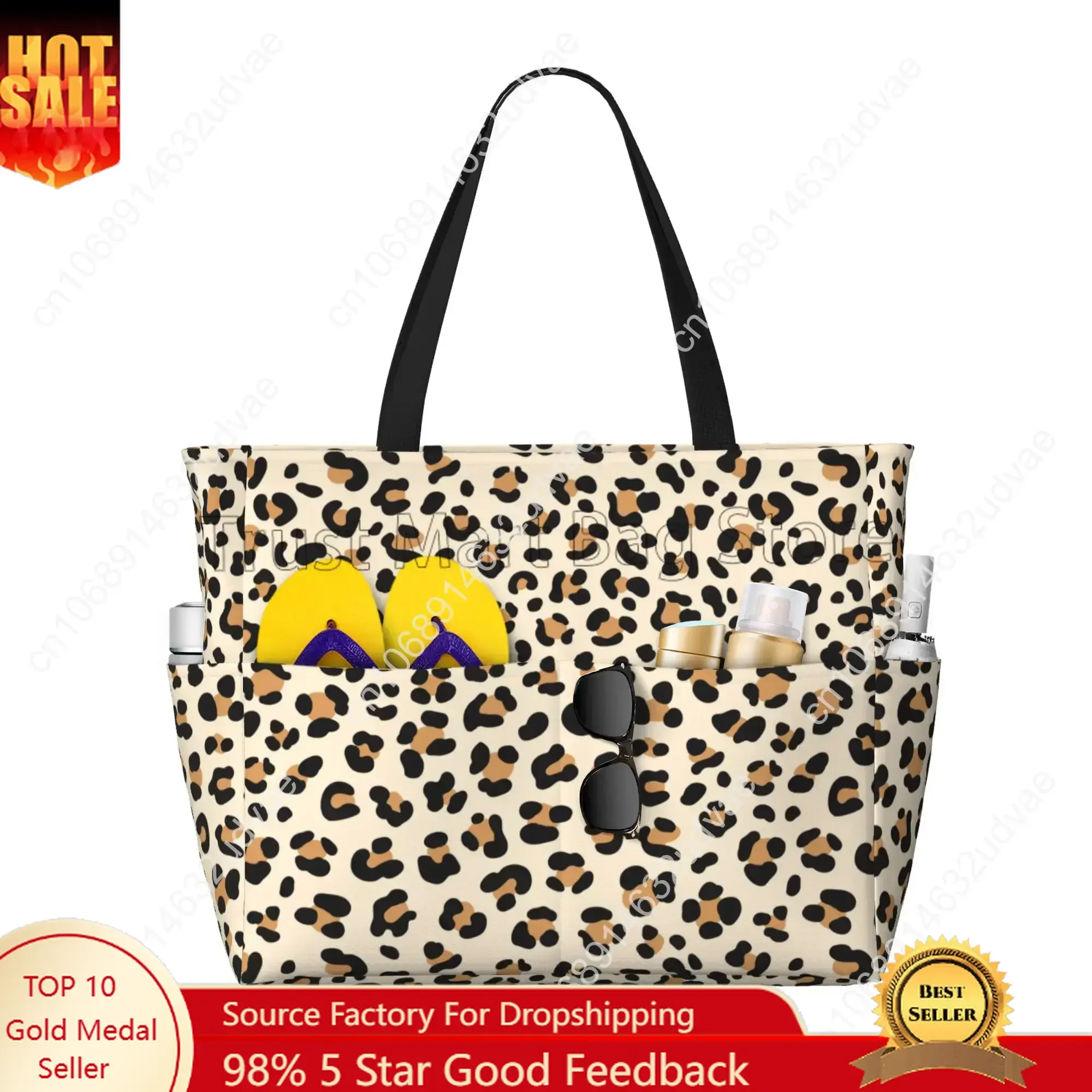 Leopard Print Large Waterproof Beach Bag for Women Sandproof Tote Bag Pool Bag with Zipper and Pockets for Travel Vacation Gym
Leopard Print Large Waterproof Beach Bag for Women Sandproof Tote Bag Pool Bag with Zipper and Pockets for Travel Vacation Gym