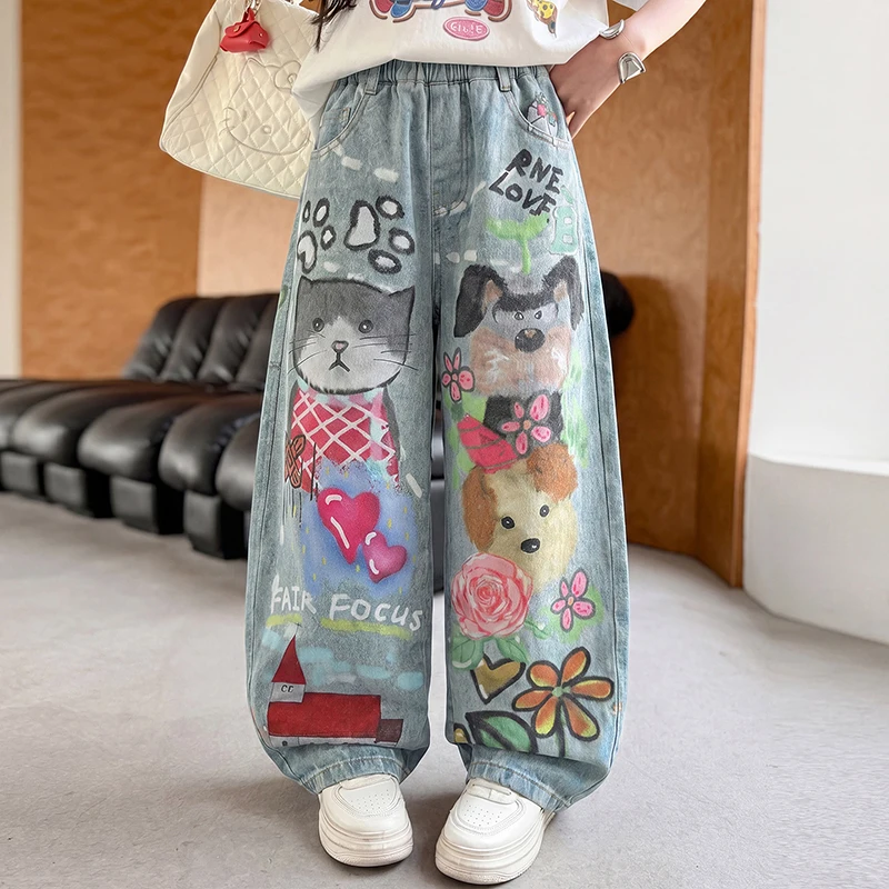 Spring girl's cartoon pet jeans 2026 summer new item children's cotton pants autumn boy's sports wide leg pants
Spring girl's cartoon pet jeans 2026 summer new item children's cotton pants autumn boy's sports wide leg pants