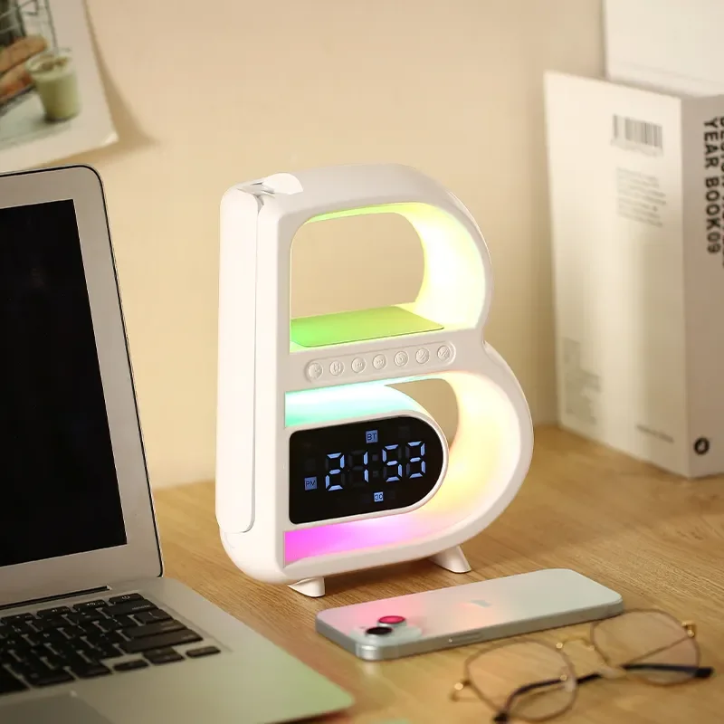 Multifunctional Big B Shape Smart Speaker Music Phone Wireless Charger Support TF Card AUX Input Rhythm Lighting White for Home
Multifunctional Big B Shape Smart Speaker Music Phone Wireless Charger Support TF Card AUX Input Rhythm Lighting White for Home