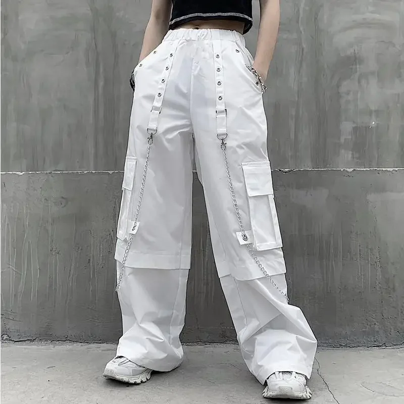 Women Trendy Vintage Casual Streetwear Pocket Cargo Pants Y2K Female High Waist White Hip Hop Loose Trousers Straight Pantalones
Women Trendy Vintage Casual Streetwear Pocket Cargo Pants Y2K Female High Waist White Hip Hop Loose Trousers Straight Pantalones