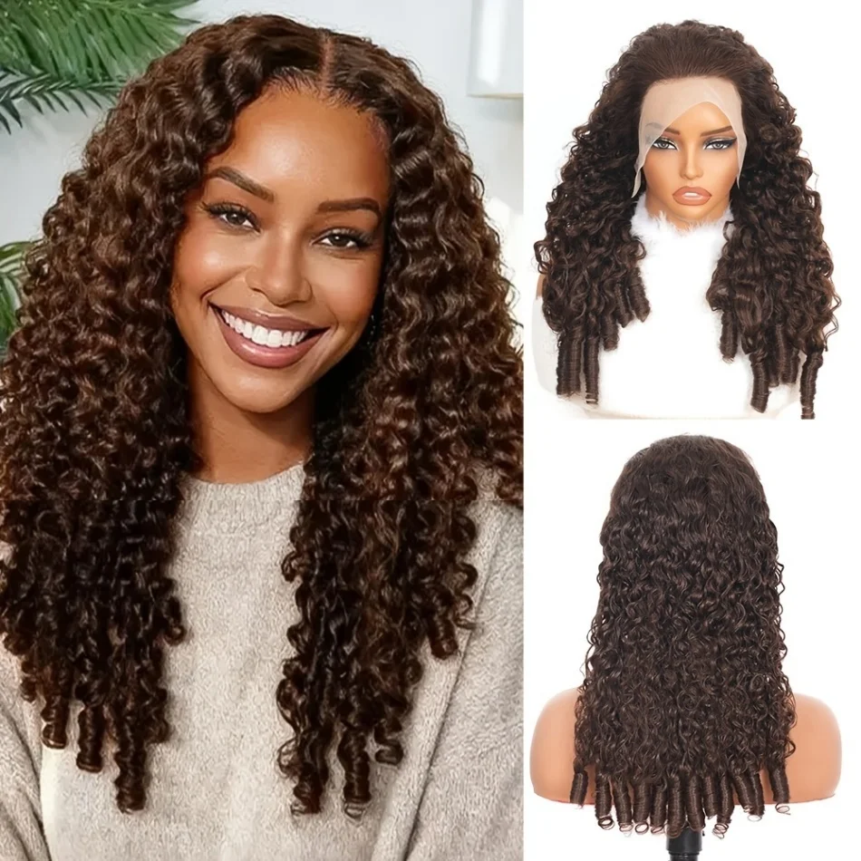 Chocolate Brown Colored Burmese Curly 13x4 HD Lace Front Human Hair Water Wave Wigs 13x6 Lace Frontal Wig For Women
Chocolate Brown Colored Burmese Curly 13x4 HD Lace Front Human Hair Water Wave Wigs 13x6 Lace Frontal Wig For Women