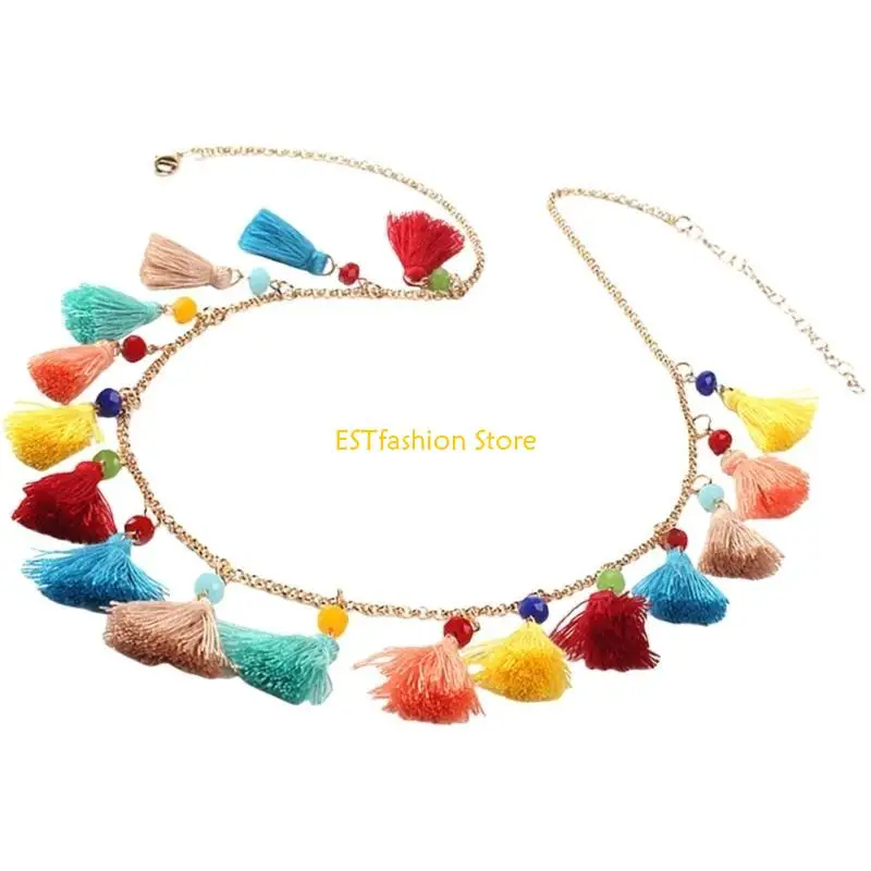 Y5GC Этническое ожерелье с бахромой бирюзового цвета радуги, цепочка для свитера, богемные украшения для различных нарядов, для
Y5GC Этническое ожерелье с бахромой бирюзового цвета радуги, цепочка для свитера, богемные украшения для различных нарядов, для