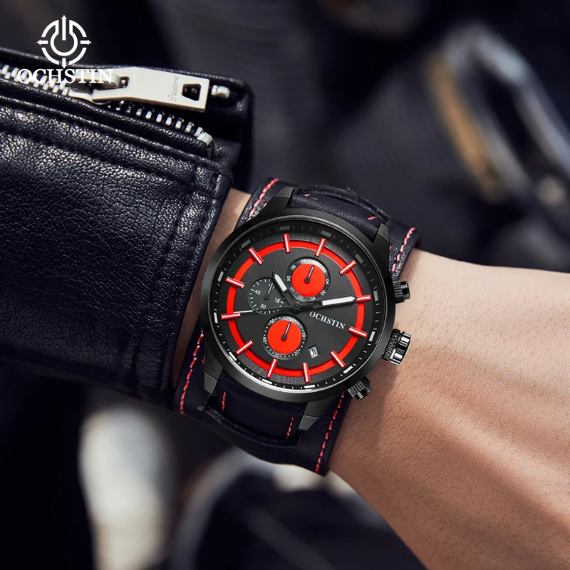 OCHSTIN New Men's Quartz Watches Top Luxury Brand Waterproof Sport Wristwatch Male Chronograph Genuine Leather Relogio Masculino
OCHSTIN New Men's Quartz Watches Top Luxury Brand Waterproof Sport Wristwatch Male Chronograph Genuine Leather Relogio Masculino