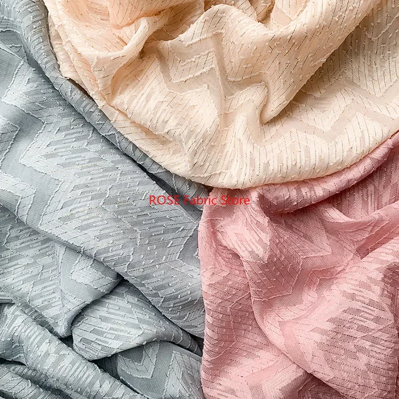 Delicate diamond striped pattern Jacquard gold silk chiffon fabric for Blouse, Spring Dress, Vacation Party dress, Dance Dress
Delicate diamond striped pattern Jacquard gold silk chiffon fabric for Blouse, Spring Dress, Vacation Party dress, Dance Dress