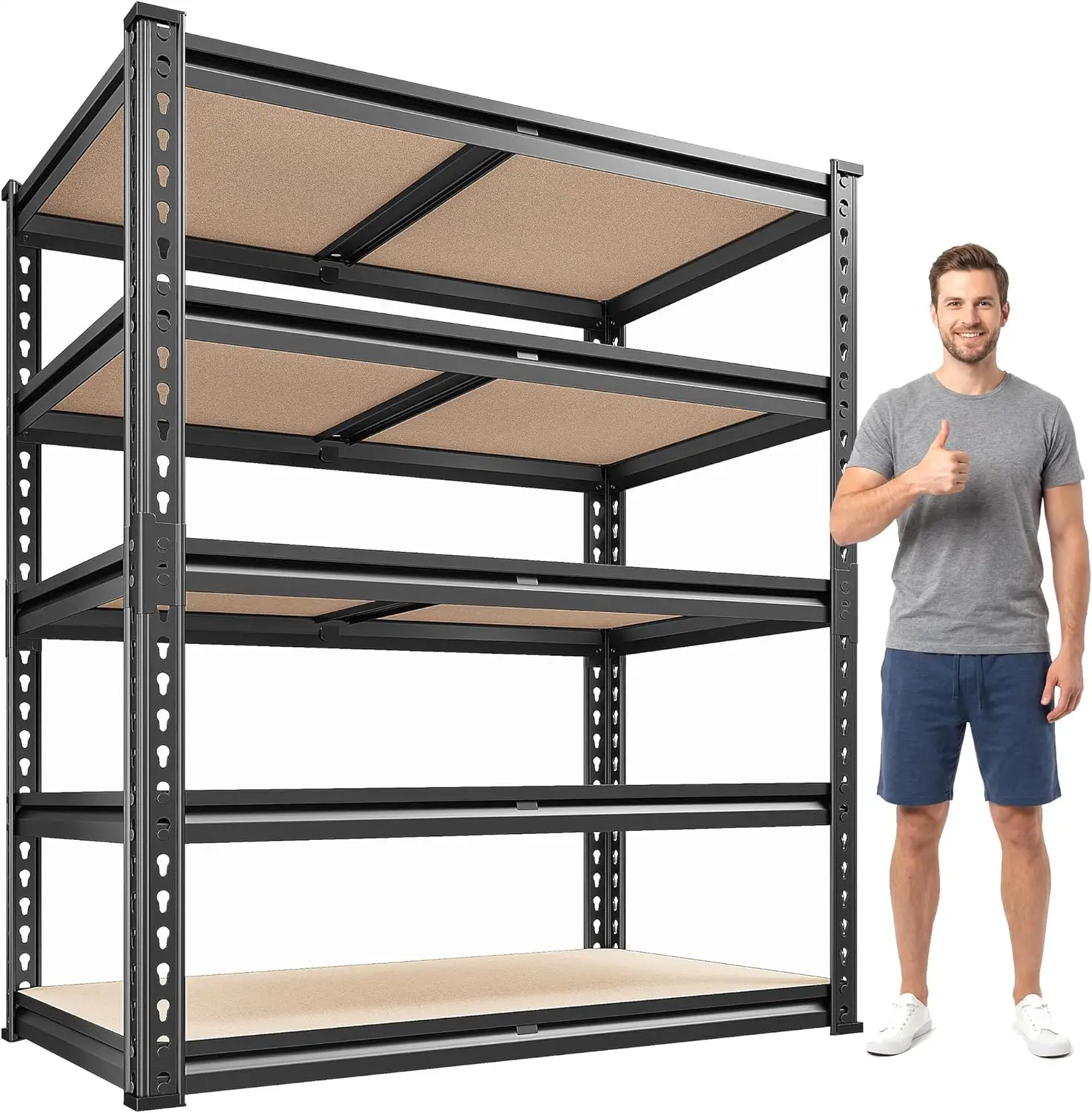 5-Tier Heavy Duty Garage Shelving, 72''H Adjustable Storage Shelves, 2500LBS Capacity, 40"W x 20"D, No Brand
5-Tier Heavy Duty Garage Shelving, 72''H Adjustable Storage Shelves, 2500LBS Capacity, 40"W x 20"D, No Brand