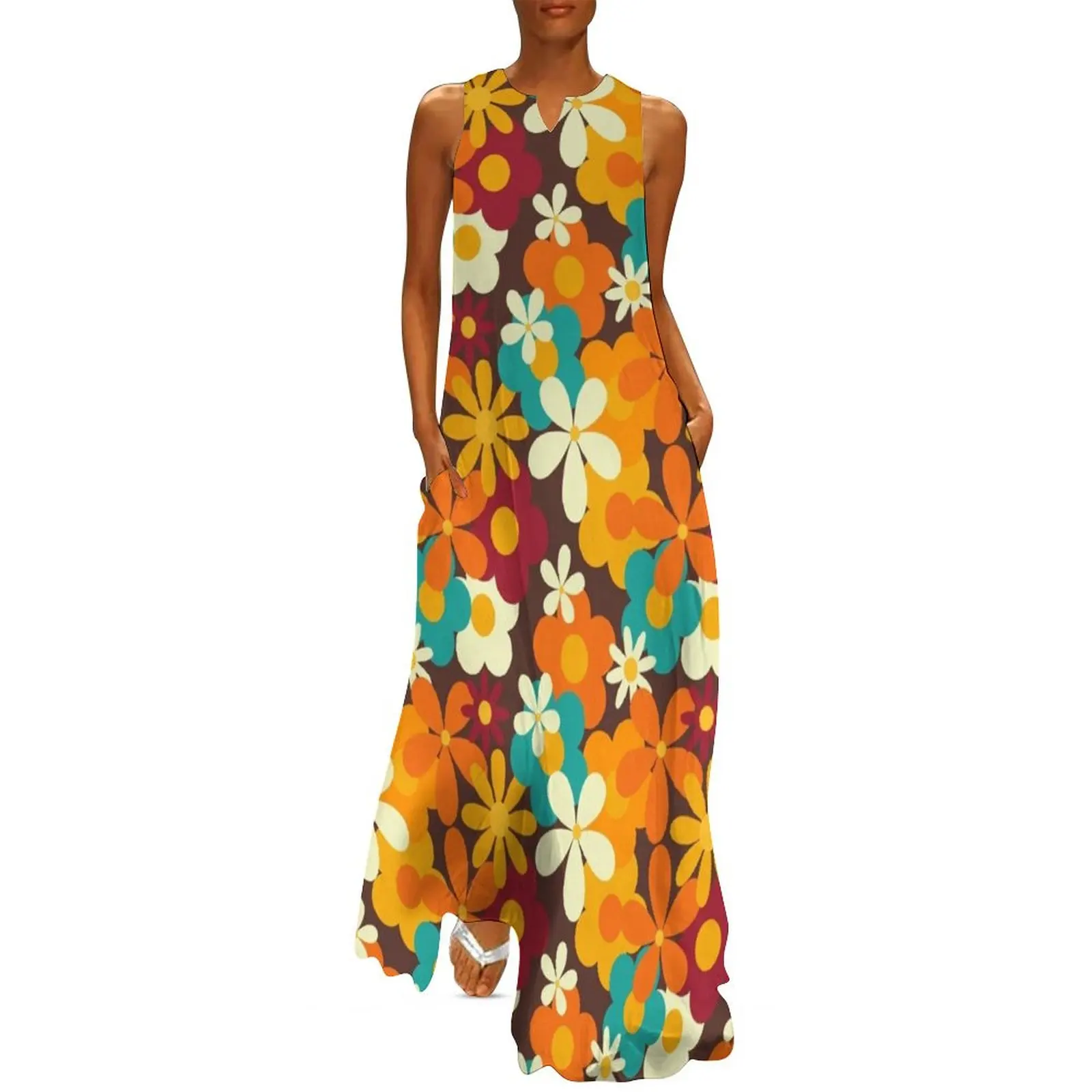 Retro 70s Classic Colors Flower Power Seamless Repeat Pattern Print Long Dress beach outfits for women Evening dresses Dress
Retro 70s Classic Colors Flower Power Seamless Repeat Pattern Print Long Dress beach outfits for women Evening dresses Dress