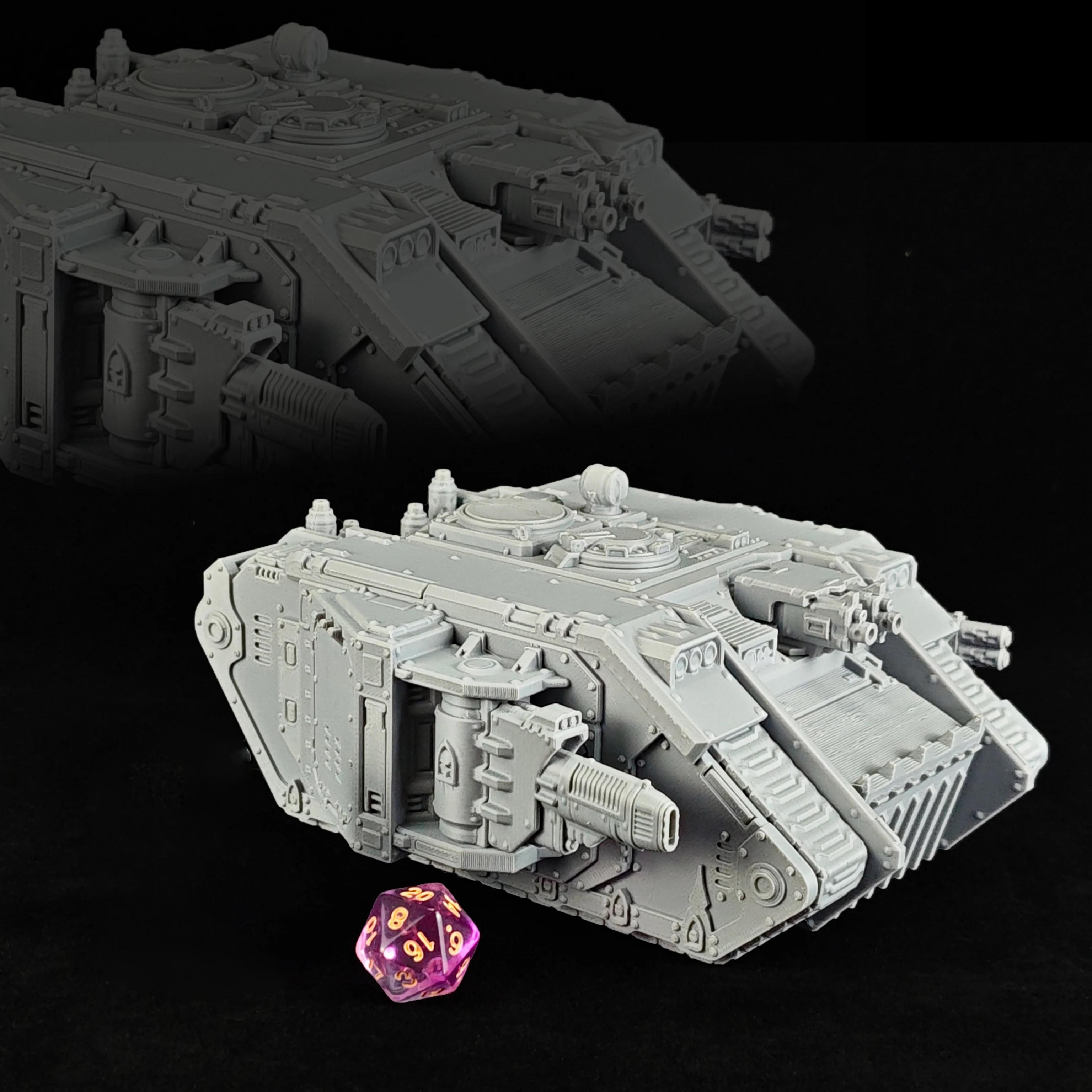 Sci Fi Tank Miniature Model - Dark Gothic Sci Fi Style, replaceable modular parts, suitable for tabletop miniature wargame
Sci Fi Tank Miniature Model - Dark Gothic Sci Fi Style, replaceable modular parts, suitable for tabletop miniature wargame