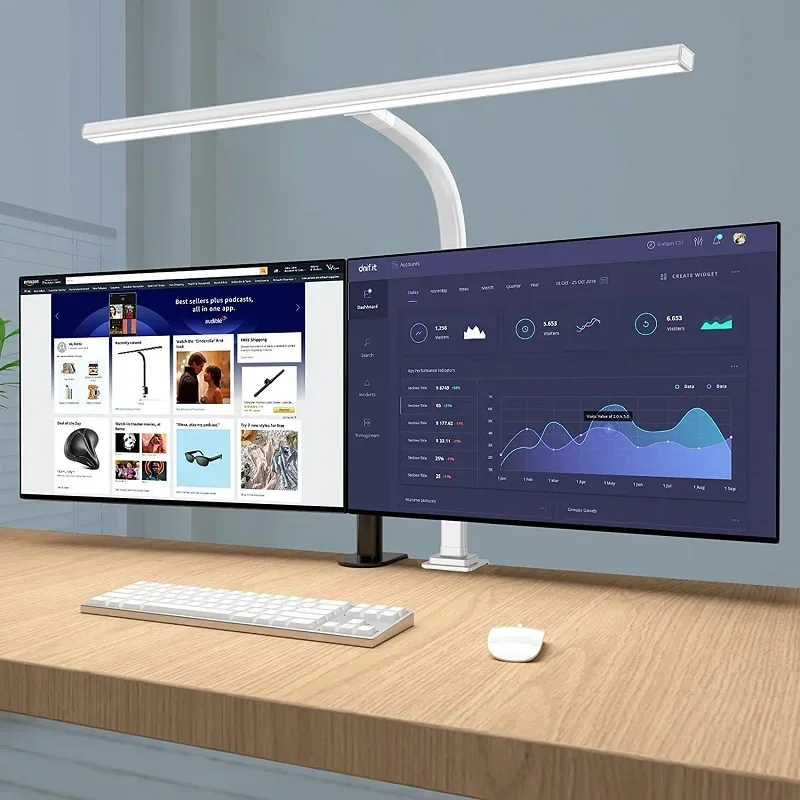 LED Eye protection 24 Watt Super Brightness Monitor Desk Lamp Dimmable Gooseneck 4 Color Modes 6-Level Dimmer Timer Power 0ff
LED Eye protection 24 Watt Super Brightness Monitor Desk Lamp Dimmable Gooseneck 4 Color Modes 6-Level Dimmer Timer Power 0ff