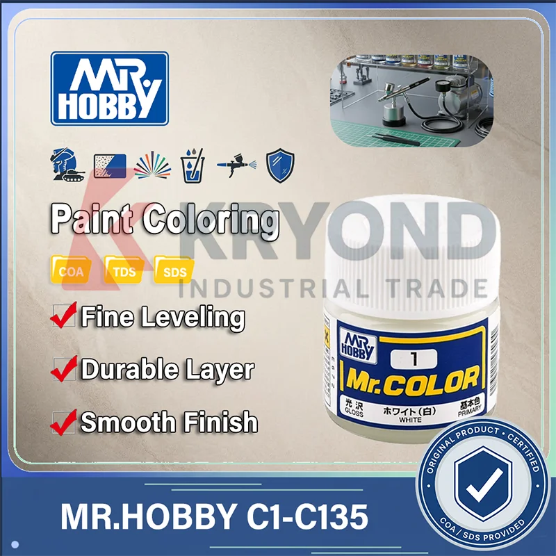 MR.HOBBY C1-C135 Lacquer Paint Gloss Matte Fast Dry Airbrush Spray Coloring Fluid Gundam Military Plastic Scale Figure Model DIY
MR.HOBBY C1-C135 Lacquer Paint Gloss Matte Fast Dry Airbrush Spray Coloring Fluid Gundam Military Plastic Scale Figure Model DIY