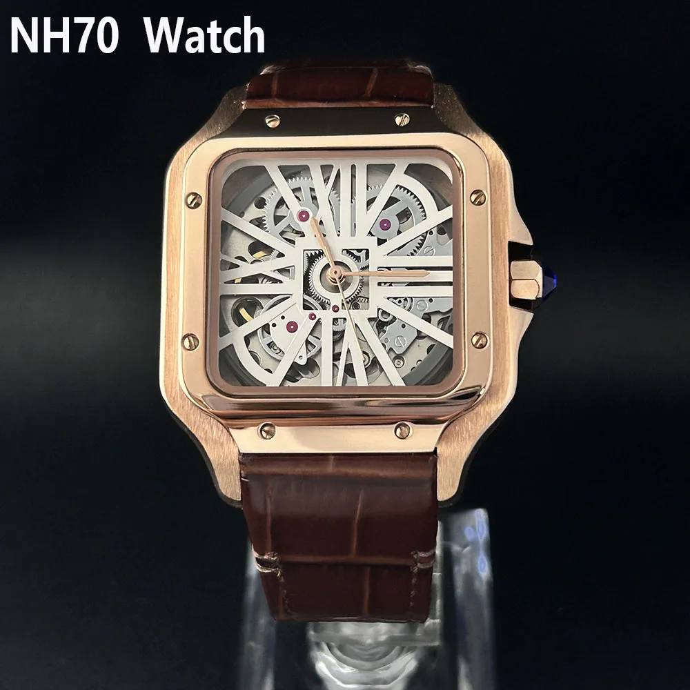 NH70 watch square watch men's watch stainless steel automatic mechanical watch hollow dial NH70 movement sapphire glass
NH70 watch square watch men's watch stainless steel automatic mechanical watch hollow dial NH70 movement sapphire glass