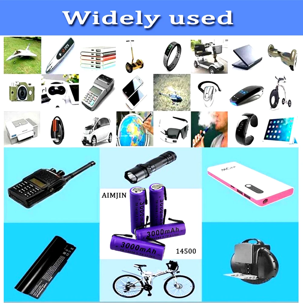 14500 3.7V Li-ion Battery 3000mAh Rechargeable Batteries Welding Nickel Sheet Battery For Torch Led Flashlight Toys
14500 3.7V Li-ion Battery 3000mAh Rechargeable Batteries Welding Nickel Sheet Battery For Torch Led Flashlight Toys