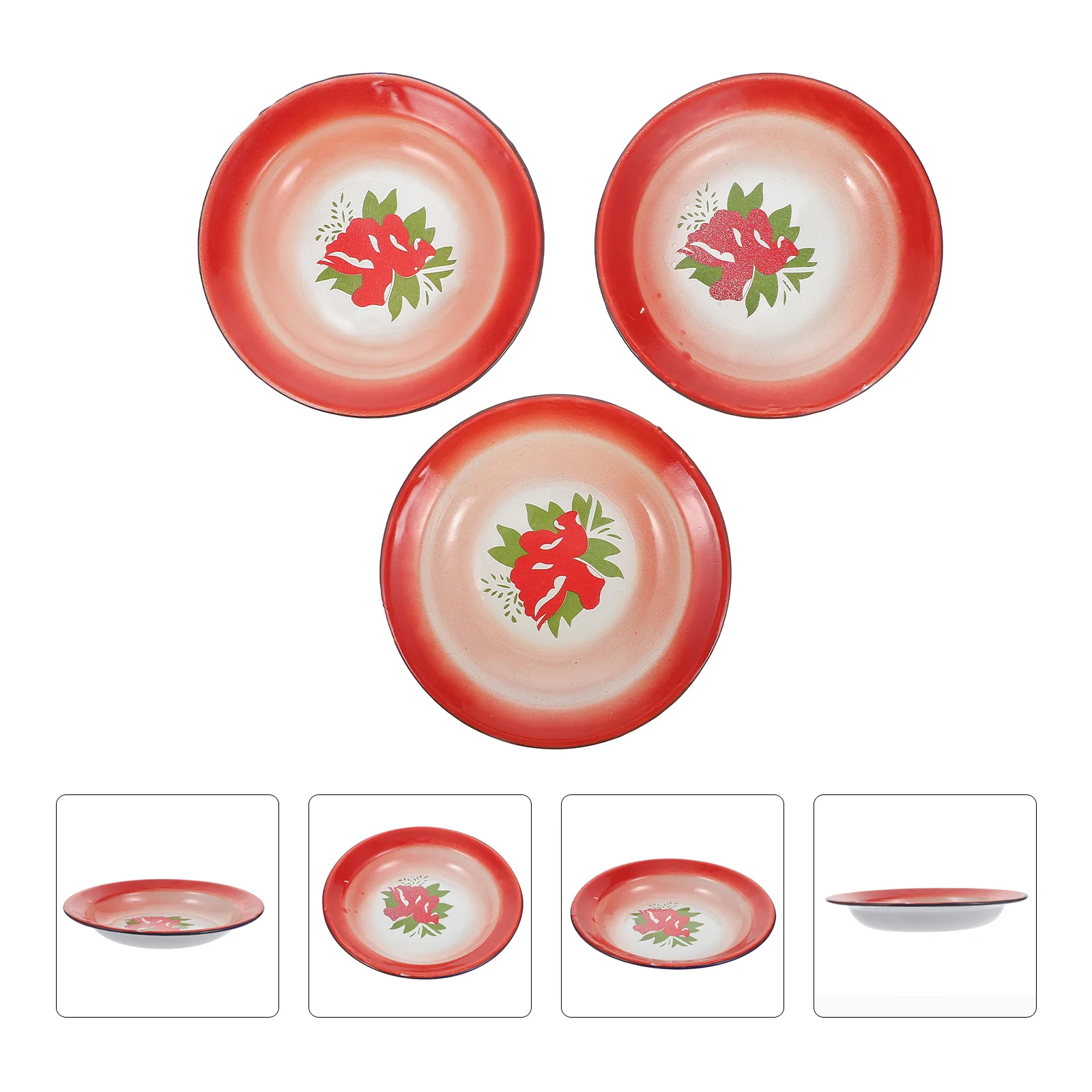 3 Pcs Dessert Plate Enamel Travel Dining Room Table Decor Basket Iron Trays Chinese Style Serving
3 Pcs Dessert Plate Enamel Travel Dining Room Table Decor Basket Iron Trays Chinese Style Serving