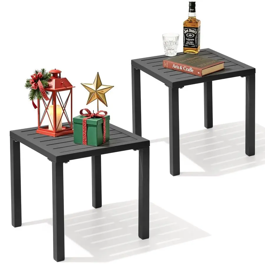 Aluminum Outdoor Side Table Set of 2, Pool Lounge Chair Side Table, Weather Resistant Small Square Coffee End Table for Patio,
Aluminum Outdoor Side Table Set of 2, Pool Lounge Chair Side Table, Weather Resistant Small Square Coffee End Table for Patio,