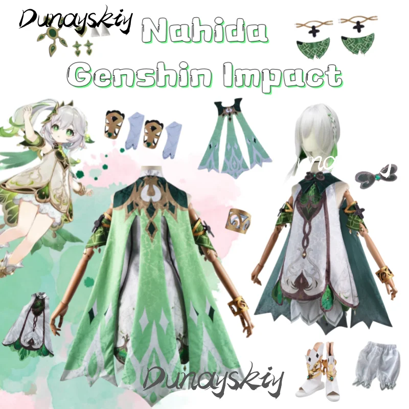 Genshin Impact Nahida Cosplay Costume Lesser Lord Wig Shoe Anime Manga Dress Halloween Party Customized Outfit Women Girl
Genshin Impact Nahida Cosplay Costume Lesser Lord Wig Shoe Anime Manga Dress Halloween Party Customized Outfit Women Girl
