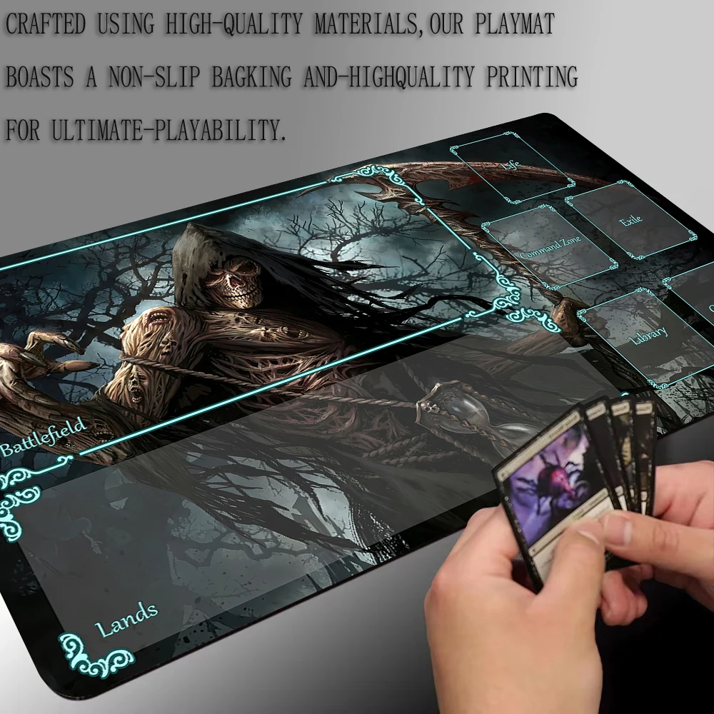 Magic Card Playmat with zone Terrifying Skeleton Man Death God MTG playmat gathering game mat Desk Mat Commander Battle playmat
Magic Card Playmat with zone Terrifying Skeleton Man Death God MTG playmat gathering game mat Desk Mat Commander Battle playmat