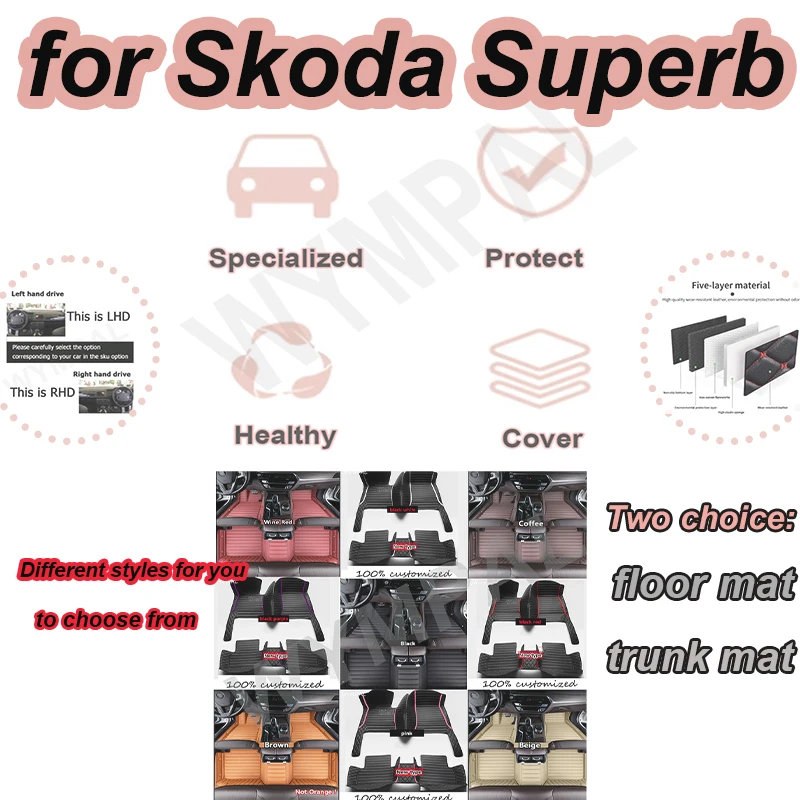 LUXURY Car Mats For Skoda Superb B8 3V 2016~2022 2021 2020 Carpets Rugs Leather Floor Mat Interior Parts Waterproof Pad
LUXURY Car Mats For Skoda Superb B8 3V 2016~2022 2021 2020 Carpets Rugs Leather Floor Mat Interior Parts Waterproof Pad