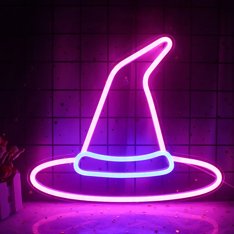 2023 New Neon Light Sign Witch Hat Design LED Wall Hanging Night Lamp For Shop Home BedRoom Decor Brithday Gift Neon Lights
2023 New Neon Light Sign Witch Hat Design LED Wall Hanging Night Lamp For Shop Home BedRoom Decor Brithday Gift Neon Lights