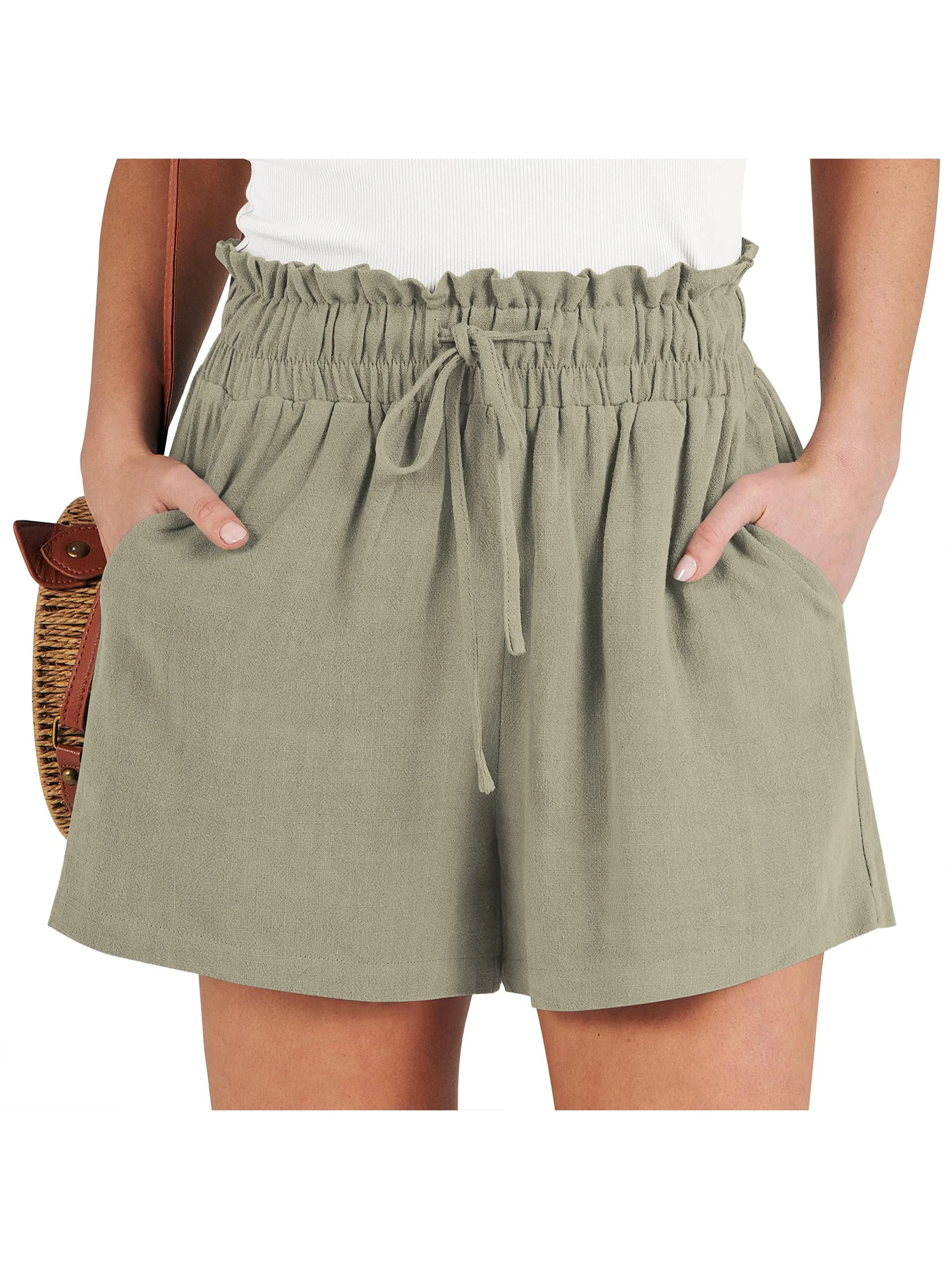 Women's Shorts Breathable Drawstring Elastic Waist Lightweight Solid Color Casual Business Style Fashion Linen Shorts
Women's Shorts Breathable Drawstring Elastic Waist Lightweight Solid Color Casual Business Style Fashion Linen Shorts