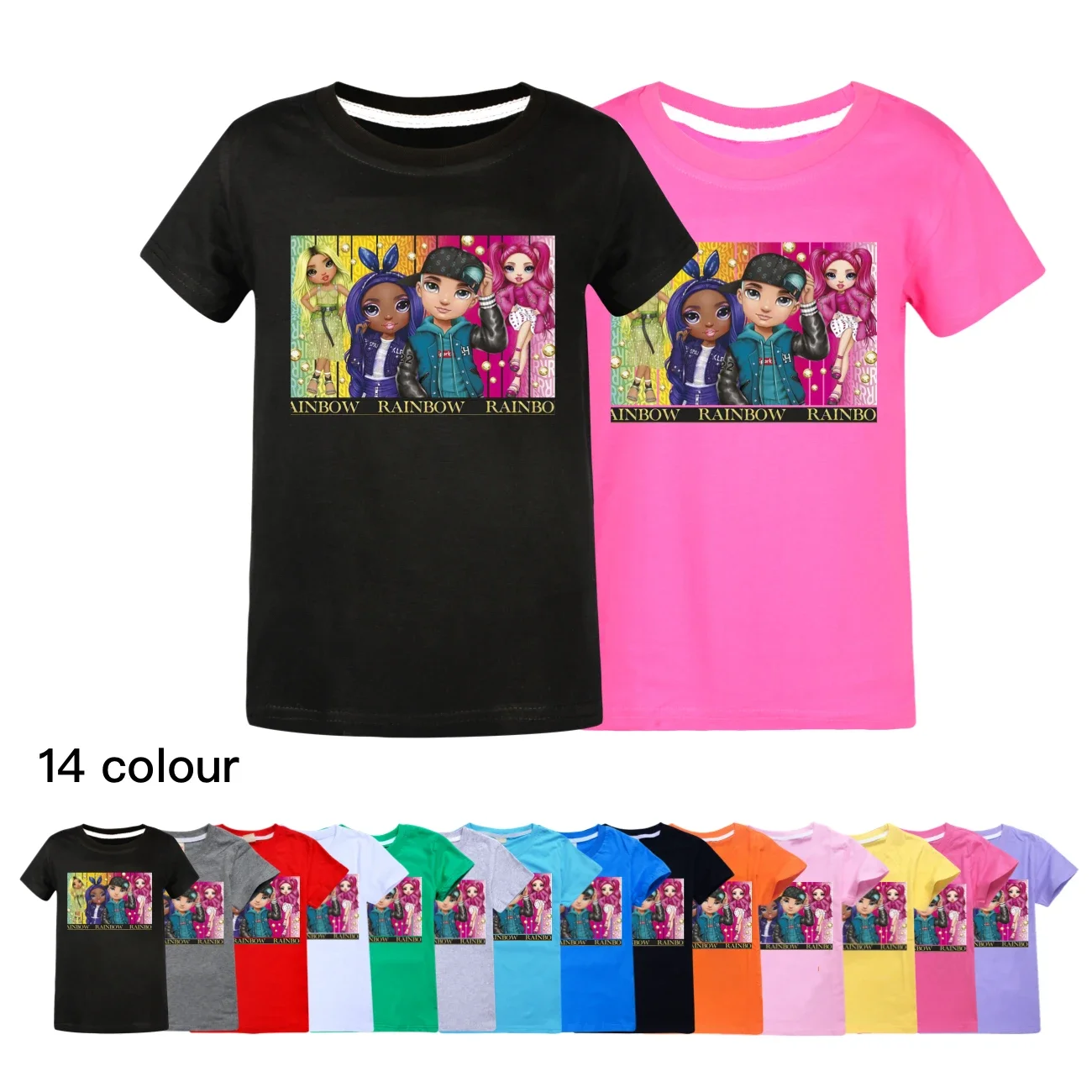 2024 New Rainbow High T-shirt Kids Summer Girl Short Sleeve Tops Toddler Boy Fashion Streetwear Child Casual Pullover Clothing
2024 New Rainbow High T-shirt Kids Summer Girl Short Sleeve Tops Toddler Boy Fashion Streetwear Child Casual Pullover Clothing