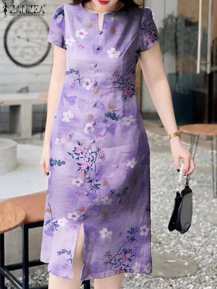 ZANZEA Bohemian Floral Printed Long Sundress Women Midi Dress 2024 Summer Short Sleeve Vestidos Fashion Cotton Split Dresses
ZANZEA Bohemian Floral Printed Long Sundress Women Midi Dress 2024 Summer Short Sleeve Vestidos Fashion Cotton Split Dresses