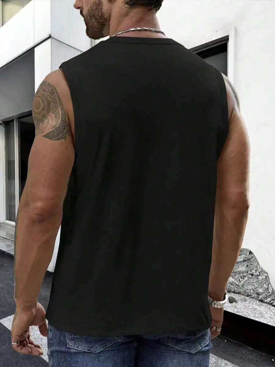 Mens Sleeveless Cotton Tank Top Solid Black Loose Fit For Sports Fitness
Mens Sleeveless Cotton Tank Top Solid Black Loose Fit For Sports Fitness
