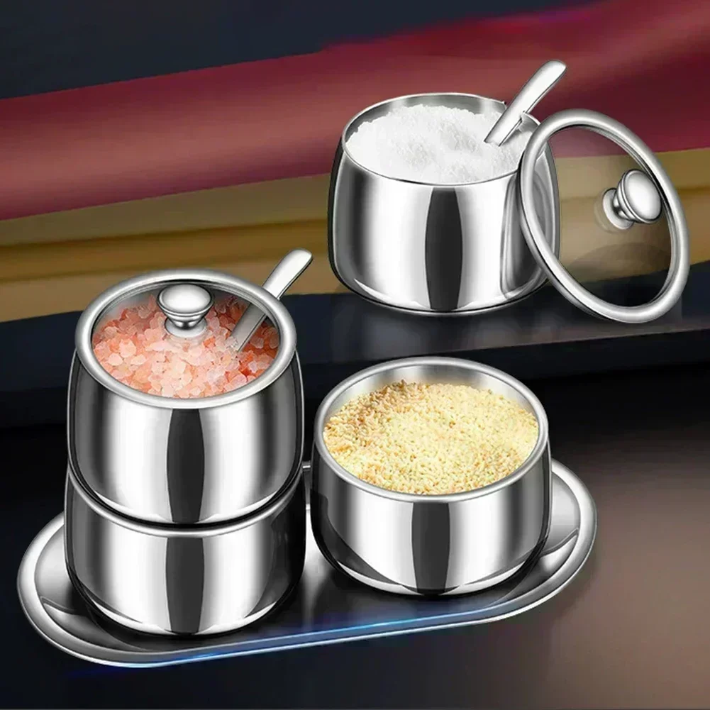 Transparent Lid Seasoning Containers in Stainless Steel Complete Set of 4 with Spoons for Organized Culinary Storage
Transparent Lid Seasoning Containers in Stainless Steel Complete Set of 4 with Spoons for Organized Culinary Storage