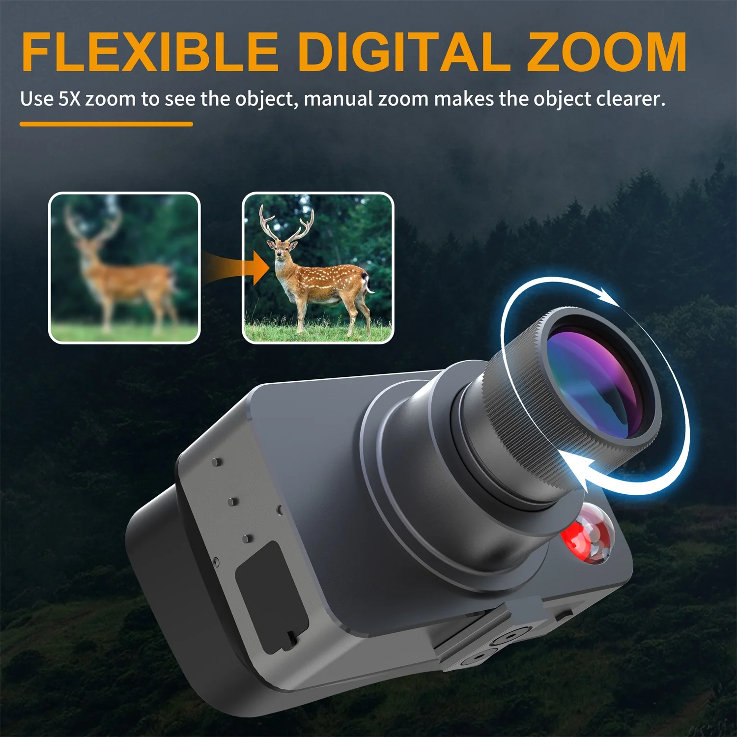 4K UHD Portable Mini Infrared Night Vision Monocular Telescope, Digital Imaging Camera for Outdoor Camping Wildlife Observation
