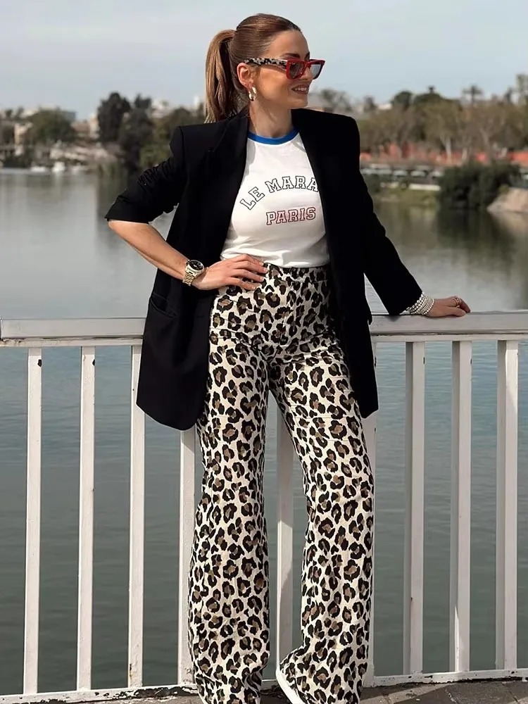 HH Leopard Print Pant For Women Fashion Vintage High Waist Slim Trousers Female Streetwear Casual Straight Pant
HH Leopard Print Pant For Women Fashion Vintage High Waist Slim Trousers Female Streetwear Casual Straight Pant