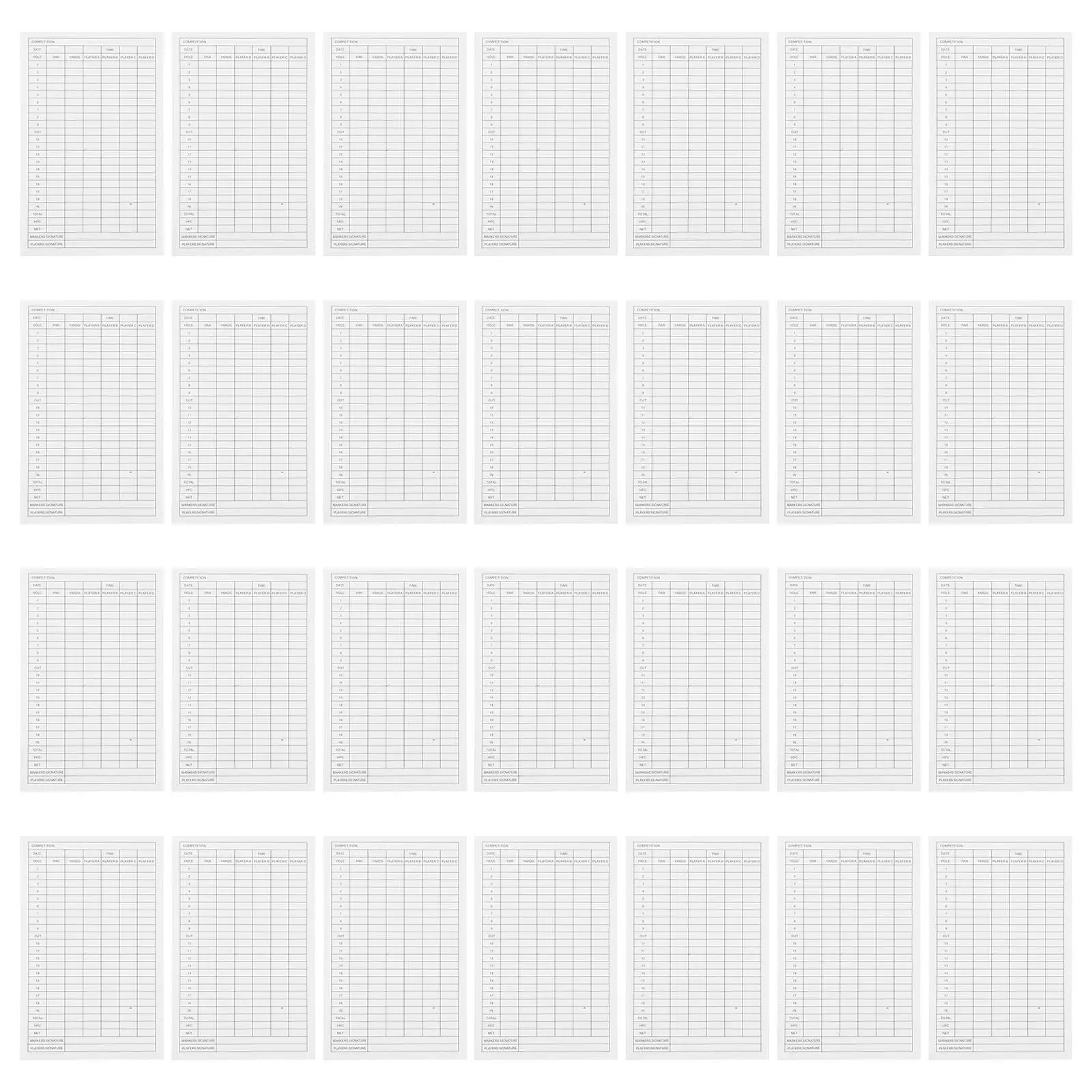 30pcs Golf Scorecards Coated Paper Portable Recording Tools for Sports Balls Outdoor Golf Supplies Training Aids
30pcs Golf Scorecards Coated Paper Portable Recording Tools for Sports Balls Outdoor Golf Supplies Training Aids