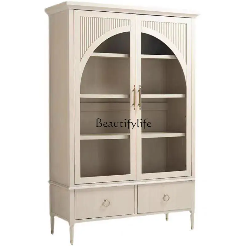 *French retro solid wood bookcase living room wall locker simple storage cabinet
*French retro solid wood bookcase living room wall locker simple storage cabinet