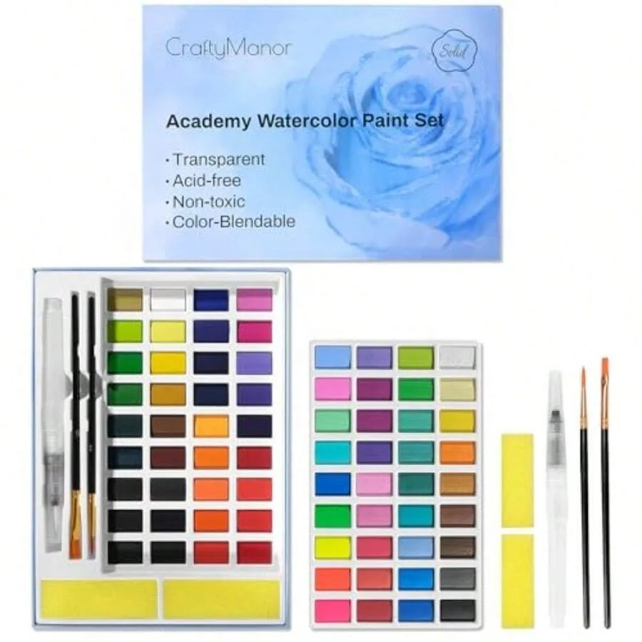 72 Colors Large Block Watercolor Paint Set Watercolors Workbook Portable Water Colors Paint Kit Wit 2 Paintes 1 Water Painting
72 Colors Large Block Watercolor Paint Set Watercolors Workbook Portable Water Colors Paint Kit Wit 2 Paintes 1 Water Painting