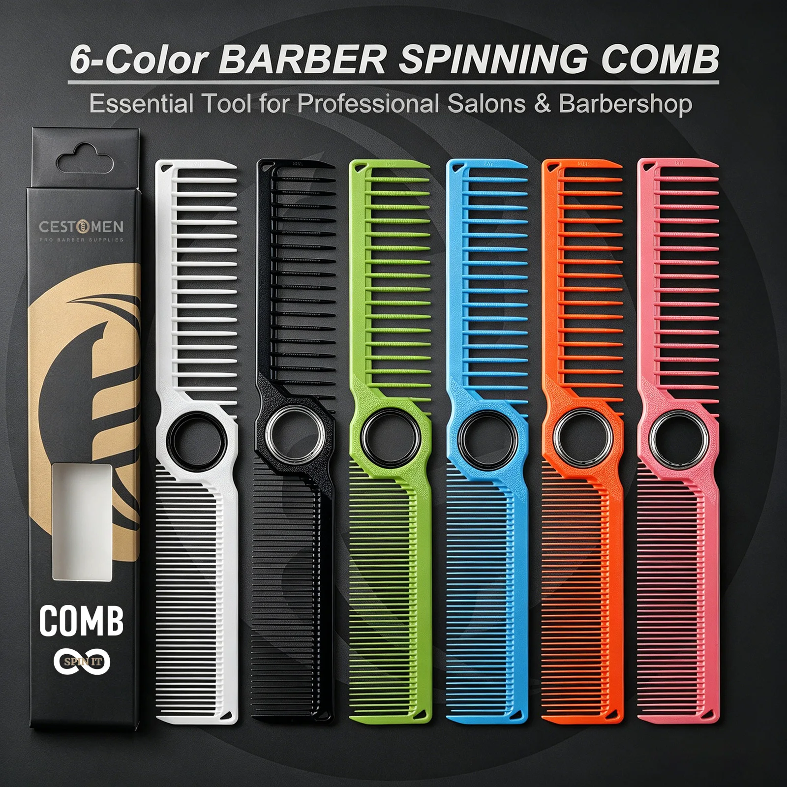 1Pc New Design Fidget Spinning Barber Fade Haircut Combs For Men Women Dual-Sided Wide Fine Tooth Smooth Hair Comb Styling Tools
1Pc New Design Fidget Spinning Barber Fade Haircut Combs For Men Women Dual-Sided Wide Fine Tooth Smooth Hair Comb Styling Tools