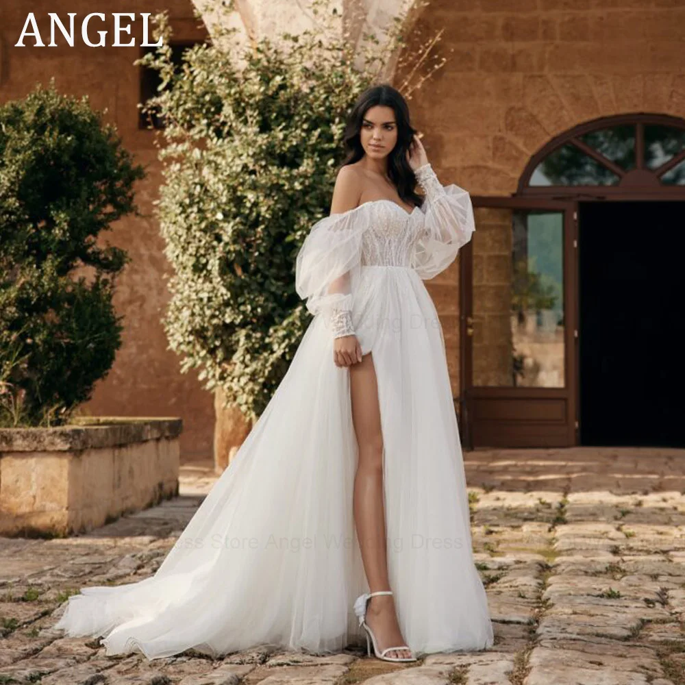 Женское свадебное платье с пышными рукавами ANGEL, ТРАПЕЦИЕВИДНОЕ ПЛАТЬЕ из фатина с высоким разрезом и открытой спиной, модель 2024
Женское свадебное платье с пышными рукавами ANGEL, ТРАПЕЦИЕВИДНОЕ ПЛАТЬЕ из фатина с высоким разрезом и открытой спиной, модель 2024