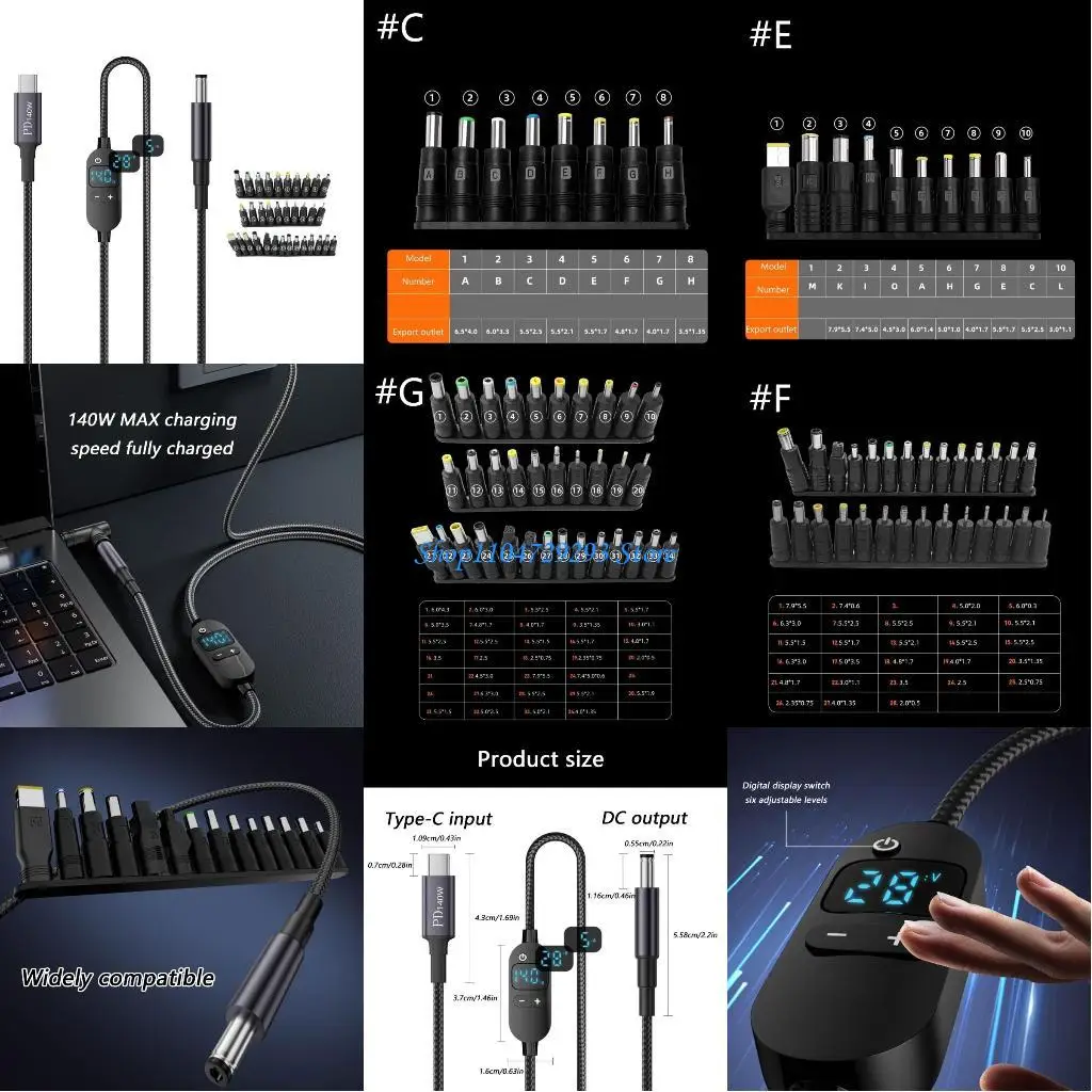 Y2GD Real Time Voltages Monitoring DC5.5x2.1mm To Type C Chargers Line For Intelligent Device Management Power Supply 150cm
Y2GD Real Time Voltages Monitoring DC5.5x2.1mm To Type C Chargers Line For Intelligent Device Management Power Supply 150cm