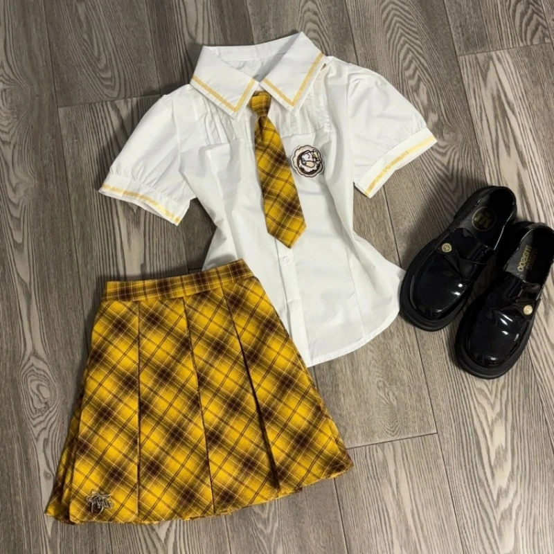 Japanese Preppy Style Elegant 2 Piece Sets Y2k Women JK Plaid Design Mini Skirt Suits Female Chic Korean Popular Clothes Summer 
Japanese Preppy Style Elegant 2 Piece Sets Y2k Women JK Plaid Design Mini Skirt Suits Female Chic Korean Popular Clothes Summer