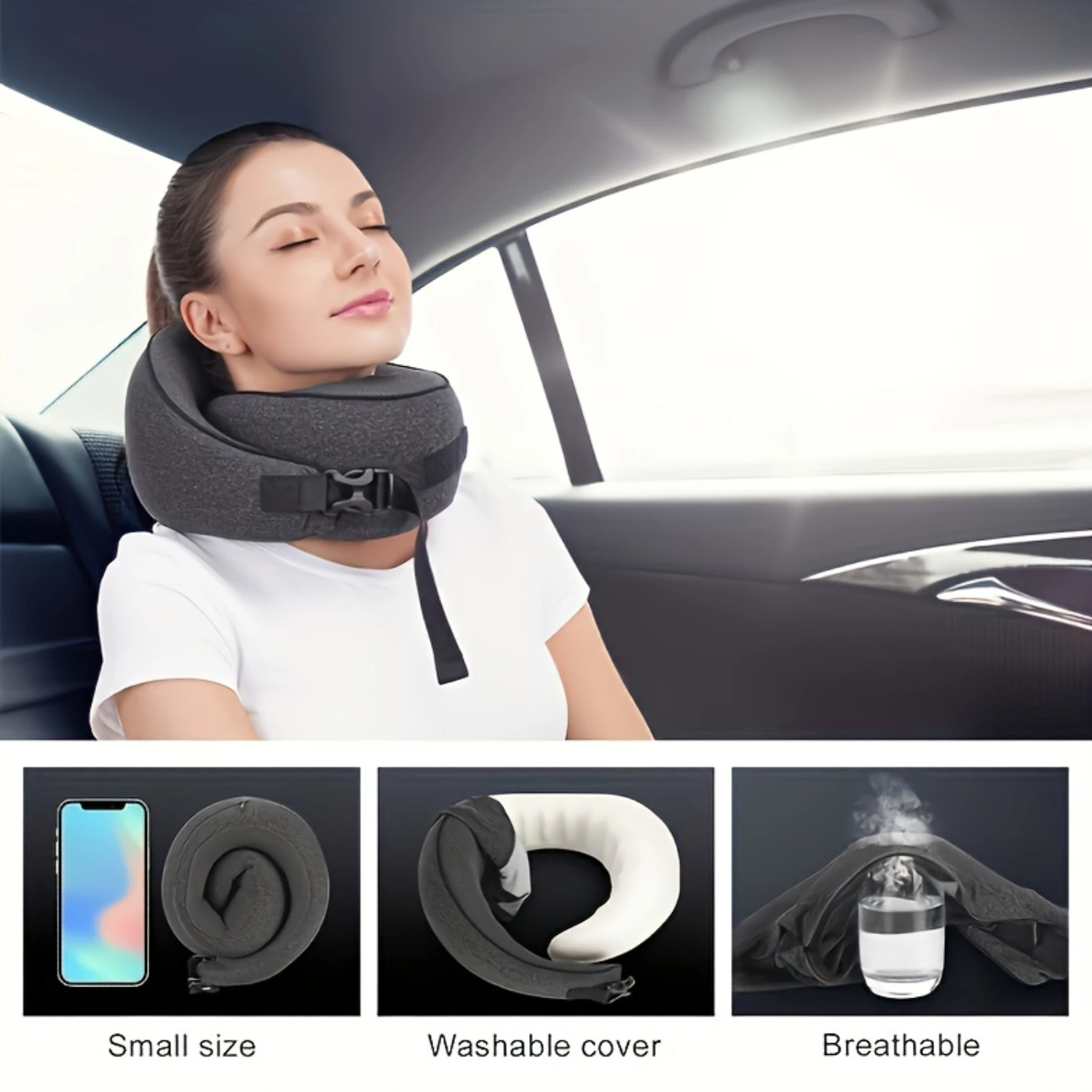 Comfortplus Soft Polyester Memory Foam Travel Pillow - Breathable, Washable Cover, With Carry Bag - Ideal for Airplane Use
Comfortplus Soft Polyester Memory Foam Travel Pillow - Breathable, Washable Cover, With Carry Bag - Ideal for Airplane Use