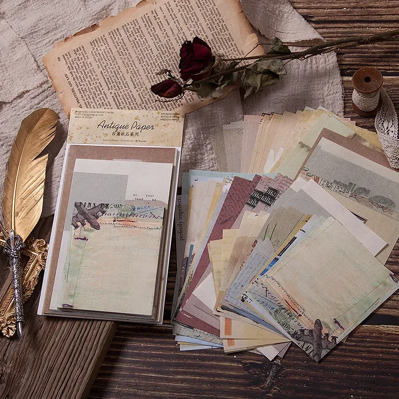 60Sheets Material package Antique paper series Retro handbook diary DIY material decorative sticky note minimalist stationery
60Sheets Material package Antique paper series Retro handbook diary DIY material decorative sticky note minimalist stationery