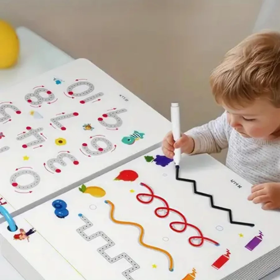 Reusable Letters and Digital Pen Control Exercise Book, Magic Practice Copybook Improve Writing Skills Drawing Toy 33 Pages/Book
Reusable Letters and Digital Pen Control Exercise Book, Magic Practice Copybook Improve Writing Skills Drawing Toy 33 Pages/Book