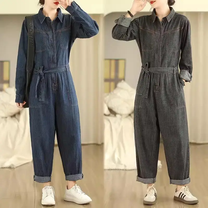 Spring And Autumn Versatile Jeans Long Sleeve Jumpsuit Women 2024 Korean Fashion Denim Overall Pants Playsuit Z4729
Spring And Autumn Versatile Jeans Long Sleeve Jumpsuit Women 2024 Korean Fashion Denim Overall Pants Playsuit Z4729