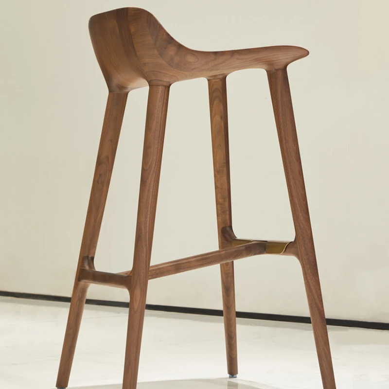 High bar chair, black walnut solid wood, home high stilt Italian minimalist bar
High bar chair, black walnut solid wood, home high stilt Italian minimalist bar
