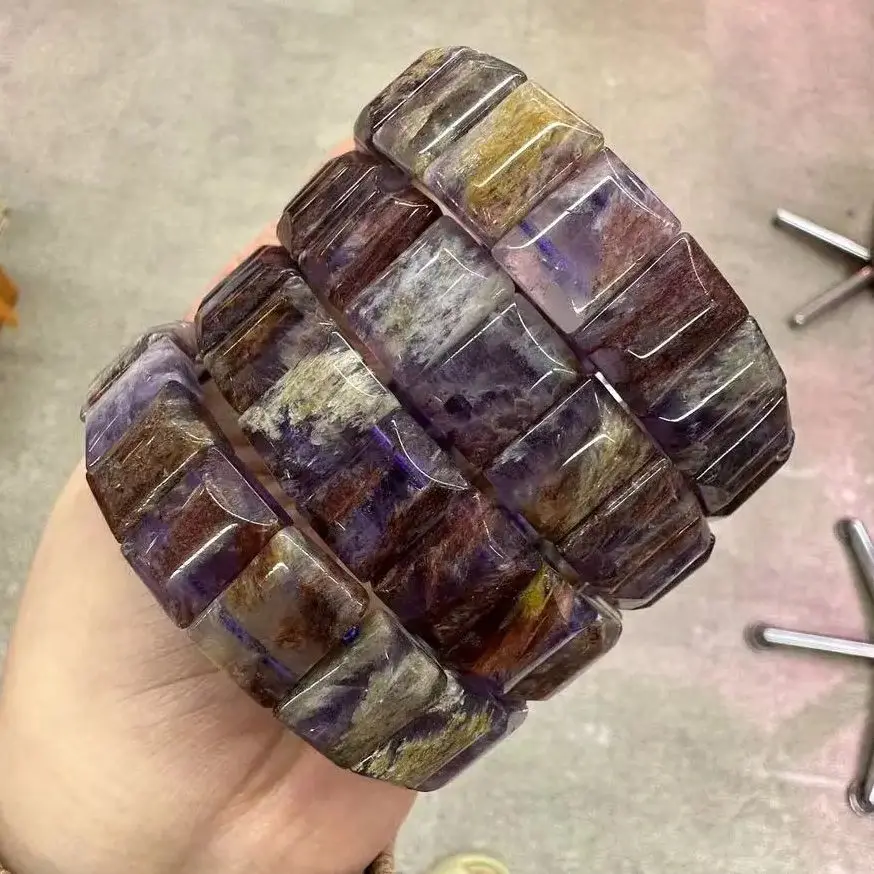 Cacoxenite Amethyst / Purple Rutilated Quartz Stone Bracelet Natural Gemstone 11*15mm
Cacoxenite Amethyst / Purple Rutilated Quartz Stone Bracelet Natural Gemstone 11*15mm