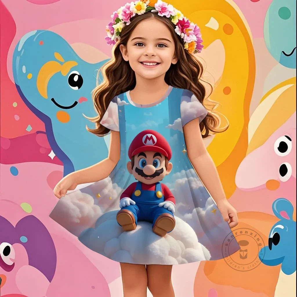 Super Mario Inspired Girls Dress 3D Print Short Sleeve Round Neck Fall Kawaii Cute Dress For Children 3-14 Yrs Streetwear
Super Mario Inspired Girls Dress 3D Print Short Sleeve Round Neck Fall Kawaii Cute Dress For Children 3-14 Yrs Streetwear