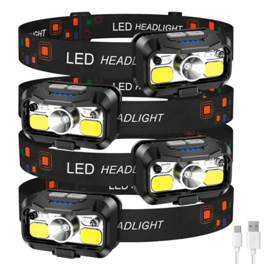 Headlamp Rechargeable, Lumen Super Bright Motion Sensor Head Lamp Flashlight, Waterproof LED Headlight with White Red Light, 8
Headlamp Rechargeable, Lumen Super Bright Motion Sensor Head Lamp Flashlight, Waterproof LED Headlight with White Red Light, 8